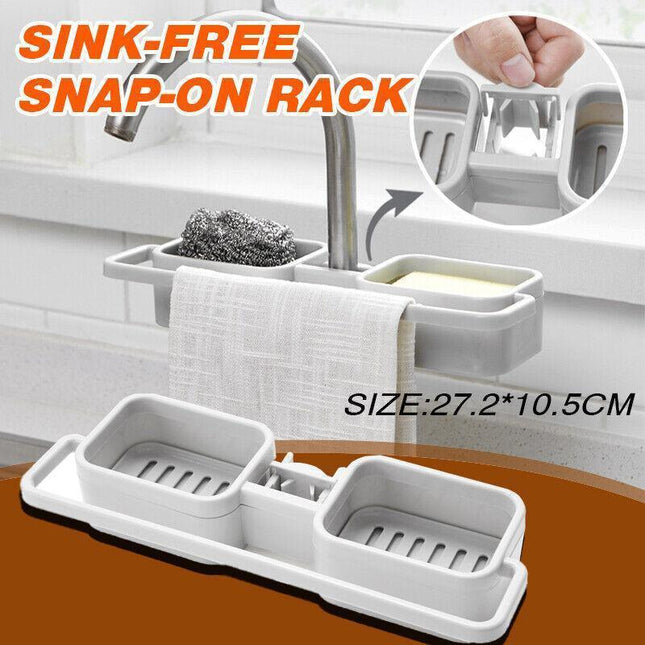 Kitchen Faucet Holder Soap Sponges Caddy Organizer Storage Rack Sink Basket - Aimall