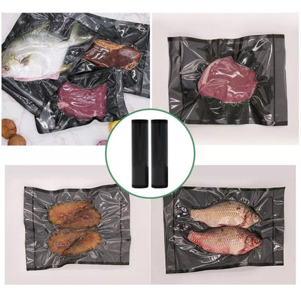 Black Vacuum Food Sealer Seal Bags Rolls Saver Storage Commercial 20/28cm*5m AU - Aimall