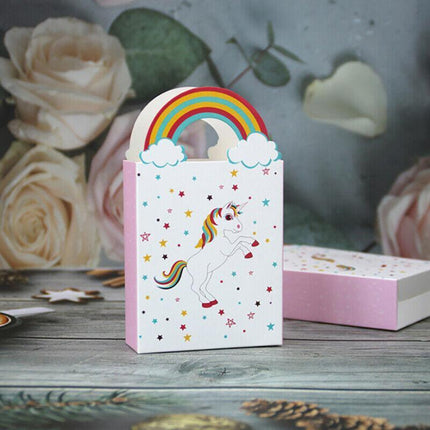 20PCS Paper Unicorn Bag Treat Gift Loot Bag Candy Box Kids Birthday Party Favour - Aimall