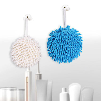 2X Absorbent Hand Towel Chenille Hanging Washcloth Handball Kitchen Bathroom AU - Aimall
