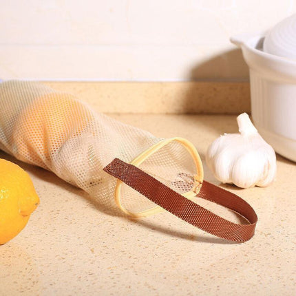 Vegetable Food Storage Bag Onion Garlic Hanging Bags Hollow Breathable Mesh Bag - Aimall