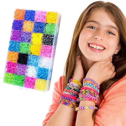 10000Pcs Large Rainbow Loom Band Case Kit Bands Board Hooks S Clips Beads Charms Aimall