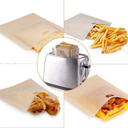 10-50PCS Reusable Toaster Bag Gluten Free Bread Bag Sandwich Toasting Brown Bags - Aimall