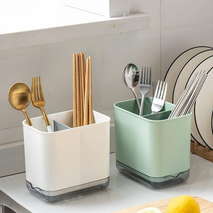 Cutlery Drainer Basket Multifunctional Storage Holder Box Spoon Drain Rack - Aimall