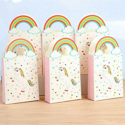 20PCS Paper Unicorn Bag Treat Gift Loot Bag Candy Box Kids Birthday Party Favour - Aimall