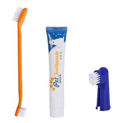 1PC Pet Dog Cleaning Toothpaste+Toothbrush+ Back Up Brush Set Vanilla Flavour AU - Aimall