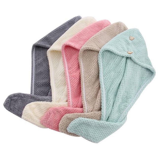 Quick Dry Hair Towel Drying Turban Bath Towel Head Wrap Fast Hat Spa Cap Soft AU - Aimall