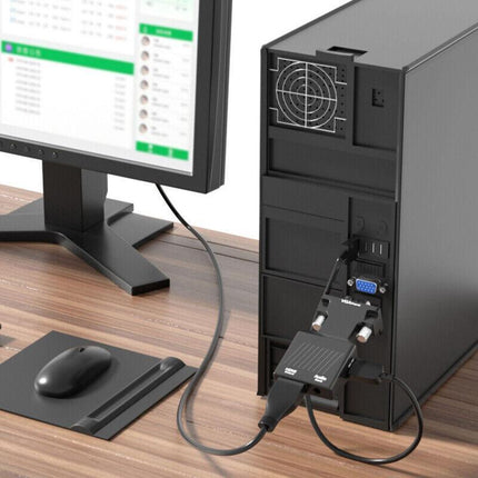 HDMI to VGA Male Video Adapter Female Cable Converter with Audio HD 1080P AU - Aimall