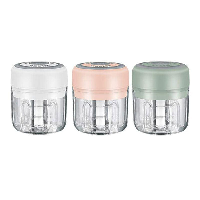 250ML USB Rechargeable Mini Food Garlic Grinder Electric Garlic Chopper Cordless - Aimall