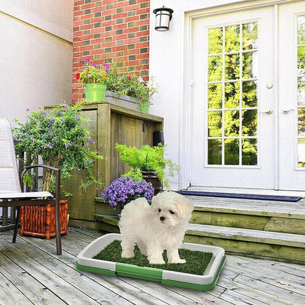 Indoor Dog Pet Potty Training Portable Toilet Loo Pad Tray Grass Mat AU Stock - Aimall