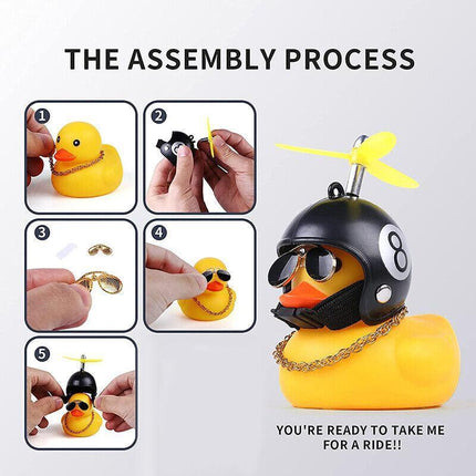 Rubber Duck Toy Car Ornaments Yellow Duck Dashboard Decorations With Helmet Jl Aimall