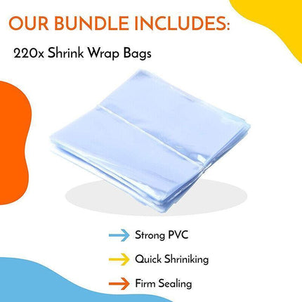 100/300 Heat Shrink Bag Wrap Film PVC Shrinkable Packaging Seal Gift Crafts Soap - Aimall