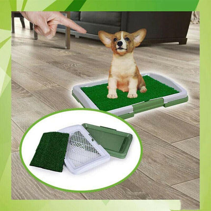 Indoor Dog Pet Potty Training Portable Toilet Loo Pad Tray Grass Mat AU Stock - Aimall