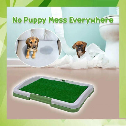 Indoor Dog Pet Potty Training Portable Toilet Loo Pad Tray Grass Mat AU Stock - Aimall