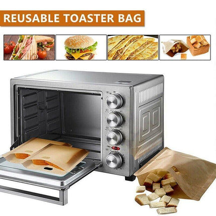 10-50PCS Reusable Toaster Bag Gluten Free Bread Bag Sandwich Toasting Brown Bags - Aimall