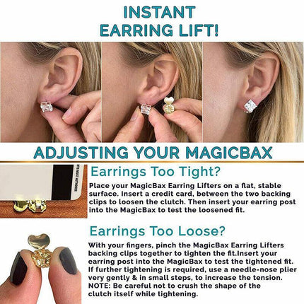Hypoallergenic Fits Earrings Ear Support Lifts Magic Bax Backs Studs Auxiliary - Aimall