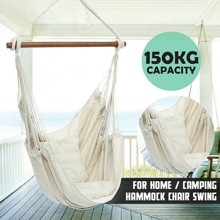 Portable Hanging Hammock Chair Swing Garden Outdoor Camping Soft AU NEW - Aimall