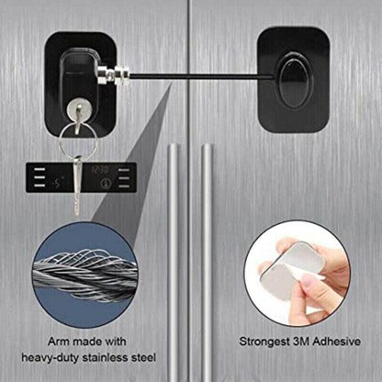 Refrigerator Lock Fridge Cabinet Child Safety Window Door Drawer Latches w/ Keys - Aimall