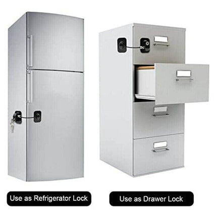 Refrigerator Lock Fridge Cabinet Child Safety Window Door Drawer Latches w/ Keys - Aimall