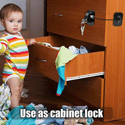 Refrigerator Lock Fridge Cabinet Child Safety Window Door Drawer Latches w/ Keys - Aimall