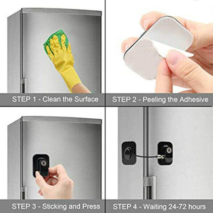 Refrigerator Lock Fridge Cabinet Child Safety Window Door Drawer Latches w/ Keys - Aimall