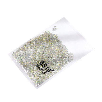 1440PCS Glitter Rhinestones Crystal Flat Clear Bottom Glass Nail Art Nail Drill - Aimall