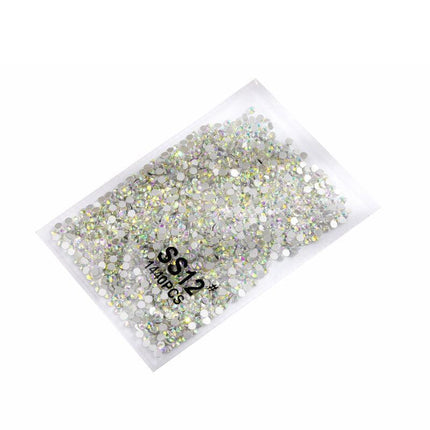 1440PCS Glitter Rhinestones Crystal Flat Clear Bottom Glass Nail Art Nail Drill - Aimall