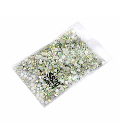1440PCS Glitter Rhinestones Crystal Flat Clear Bottom Glass Nail Art Nail Drill - Aimall