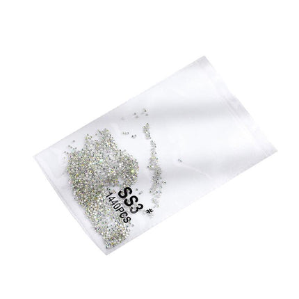 1440PCS Glitter Rhinestones Crystal Flat Clear Bottom Glass Nail Art Nail Drill - Aimall