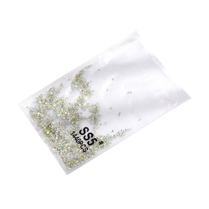 1440PCS Glitter Rhinestones Crystal Flat Clear Bottom Glass Nail Art Nail Drill - Aimall