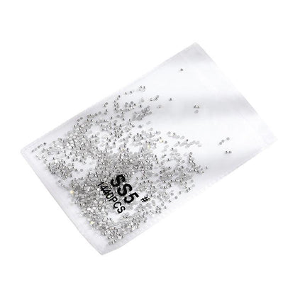 1440PCS Glitter Rhinestones Crystal Flat Clear Bottom Glass Nail Art Nail Drill - Aimall