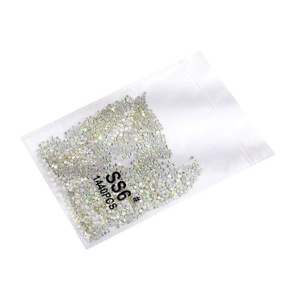 1440PCS Glitter Rhinestones Crystal Flat Clear Bottom Glass Nail Art Nail Drill - Aimall