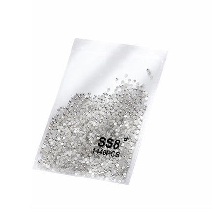 1440PCS Glitter Rhinestones Crystal Flat Clear Bottom Glass Nail Art Nail Drill - Aimall
