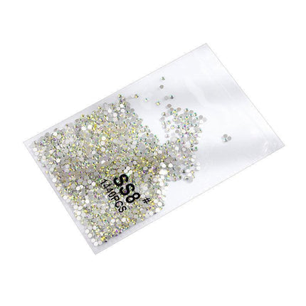 1440PCS Glitter Rhinestones Crystal Flat Clear Bottom Glass Nail Art Nail Drill - Aimall