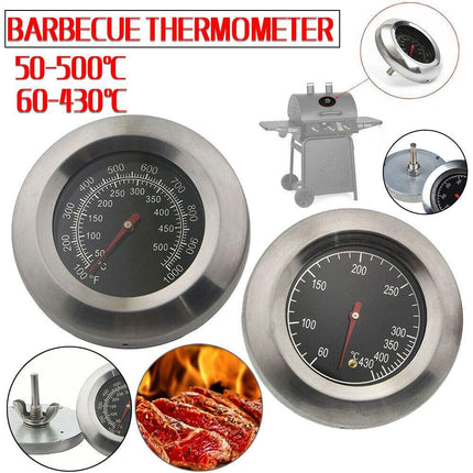 Latest Stainless Steel BBQ Smoker Grill Thermometer Temperature Gauge 50-500℃ AU - Aimall