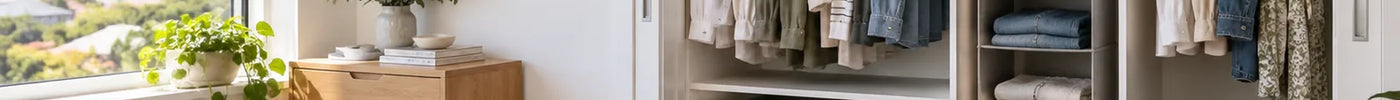 Wardrobe organisers and clothing storage in an Australian bedroom