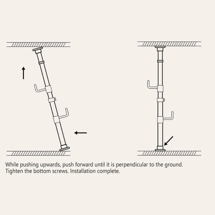 Indoor Floor Standing Telescopic Coat Rack with 6 Hooks Space Saving Daily Use