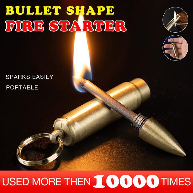 Waterproof Fire Starter Lighter Match Keychain Survival Camping Metal Bullet Au - Aimall