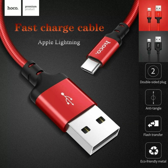 Apple Lightning HOCO Nylon Braided Cord Fast Charging Data Sync Cable - Aimall