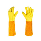 Long Cuff Cowhide Garden Gloves Protective Work Gloves for Gardening Pruning
