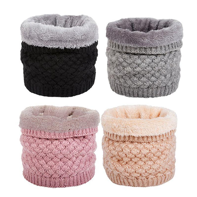 Neck Warmer Tube Winter Knitted Scarf Thermal Fleece Thicken Chunky Unisex Snood - Aimall
