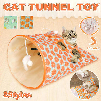 Cat Tunnel Interactive Play Tube Foldable Pet Toy for Kitten Puppy Exercise