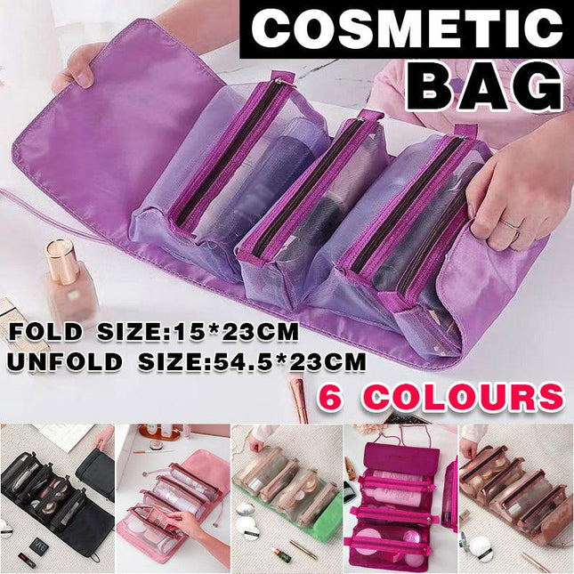 Cosmetic Bag Drawstring Makeup Case Storage Roll Bag Portable Carry Box Travel - Aimall