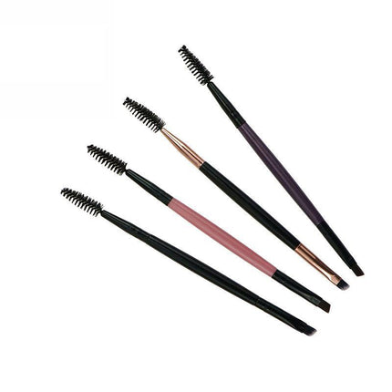 Eyebrow Brush Dual-Ended Duo Brow Eyeliner Angled Cut Spoolie Brush Makeup Tools - Aimall