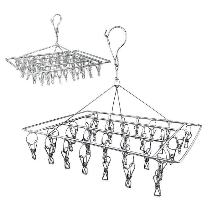 30/40/60 Pegs Stainless Steel Laundry Sock Underwear Clothes Dryer Rack Hanger Aimall