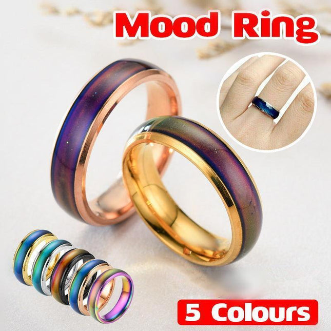 Size 9 Mood Sensing Color Changing Ring Temperature Control Thermochromic Rings - Aimall