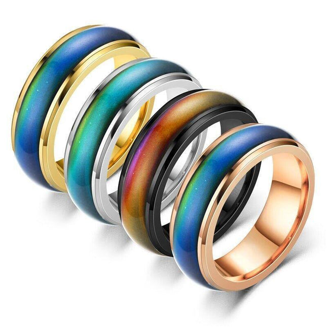 Size 9 Mood Sensing Color Changing Ring Temperature Control Thermochromic Rings - Aimall