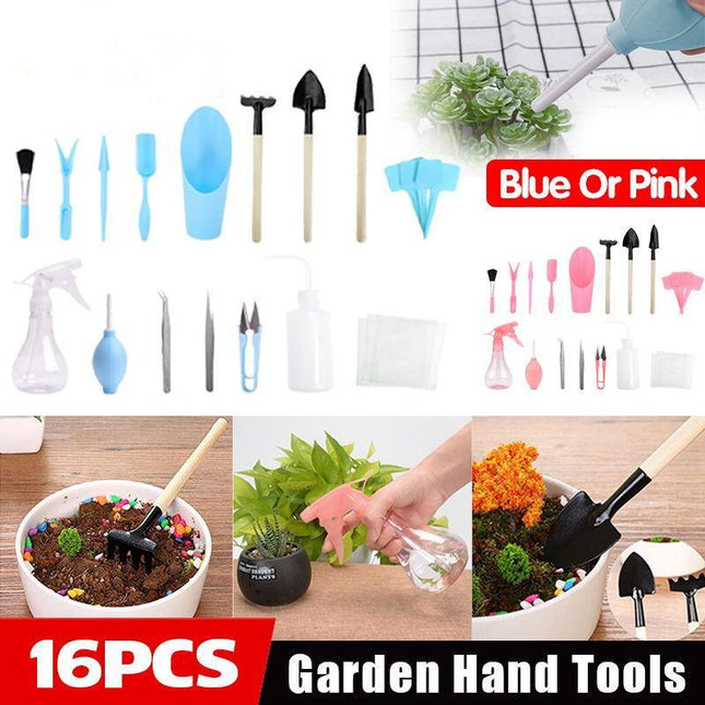 16X Mini Garden Hand Tools Transplanting Succulent Plant Gardening Tool Rake Set - Aimall