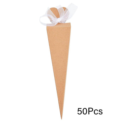 Cone Candy Boxes 50pcs Ice Cream Shape Gift Boxes Party Favour Treat Packaging