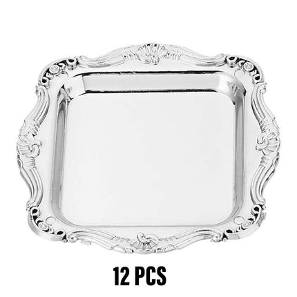 Plastic Square Plates 12pcs Small Reusable Serving Dishes for Party Dinner